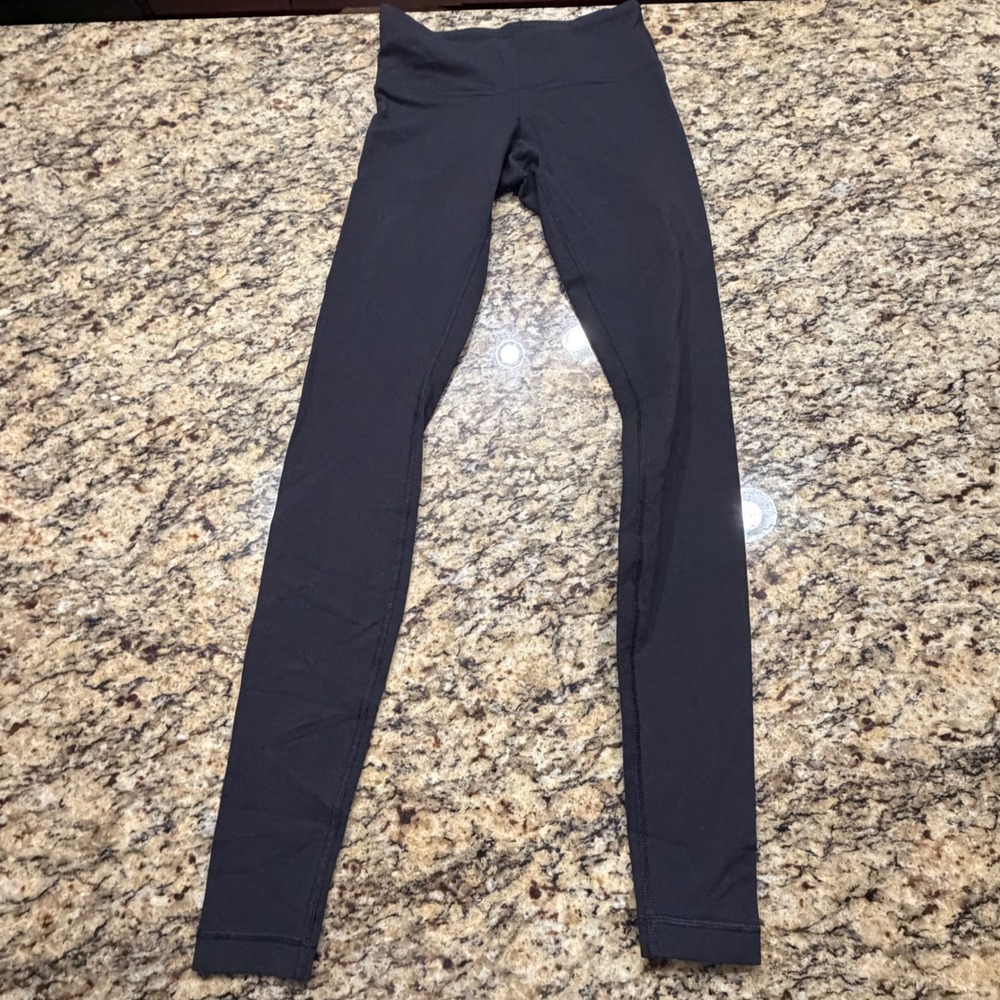 Lululemon High Waisted Full Length Yoga Leggings Black Womens 4 ws